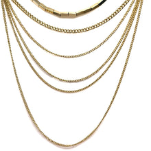 Chic Multi-Layer Princess Necklace with Rectangle Bar and Chain Accents – Contemporary Yellow Plated Statement Jewelry