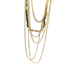 Chic Multi-Layer Princess Necklace with Rectangle Bar and Chain Accents – Contemporary Yellow Plated Statement Jewelry