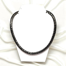 Black Gunmetal Snake Scale Tube Necklace Edgy Industrial Look Statement Necklace for Nightwear