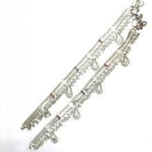 Bohemian Style German Silver Anklet Pair with Subtle Engraved Motifs and Charms Jewelry