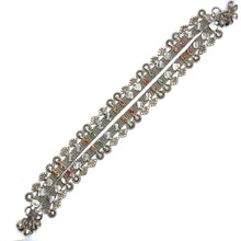 Elegant German Silver Anklet Pair with Bohemian Style Traditional Motifs and Charms