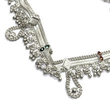 Bohemian Style German Silver Anklet Pair with Engraved Motifs and Sound Bells