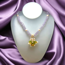 Natural Amethyst Pearl Citrine Peridot Gemstone Crafted Necklace