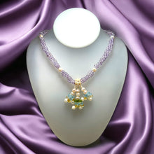Natural Amethyst Swiss Blue Topaz Peridot Citrine Pearl Gemstone Necklace