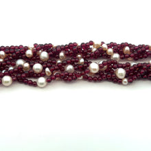 Natural Garnet Ball & Fresh Water Pearl Gemstone Necklace Jewelry