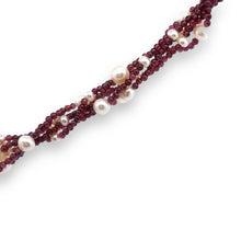 Natural Garnet & Pearl Gemstone Handmade Necklace