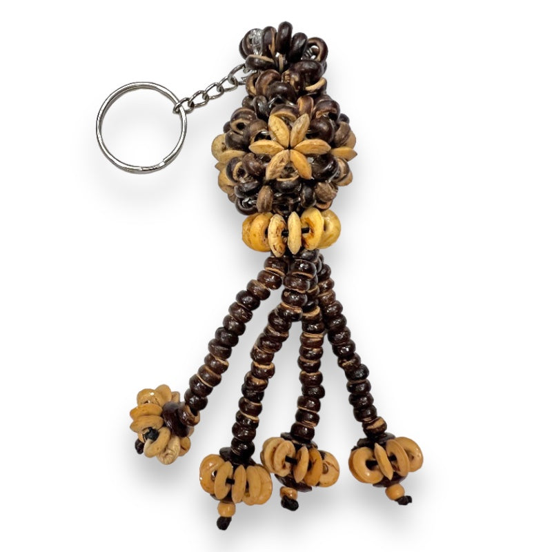 Handmade Keyring Coconut Shell Snaphook Lantern Organic Keychain