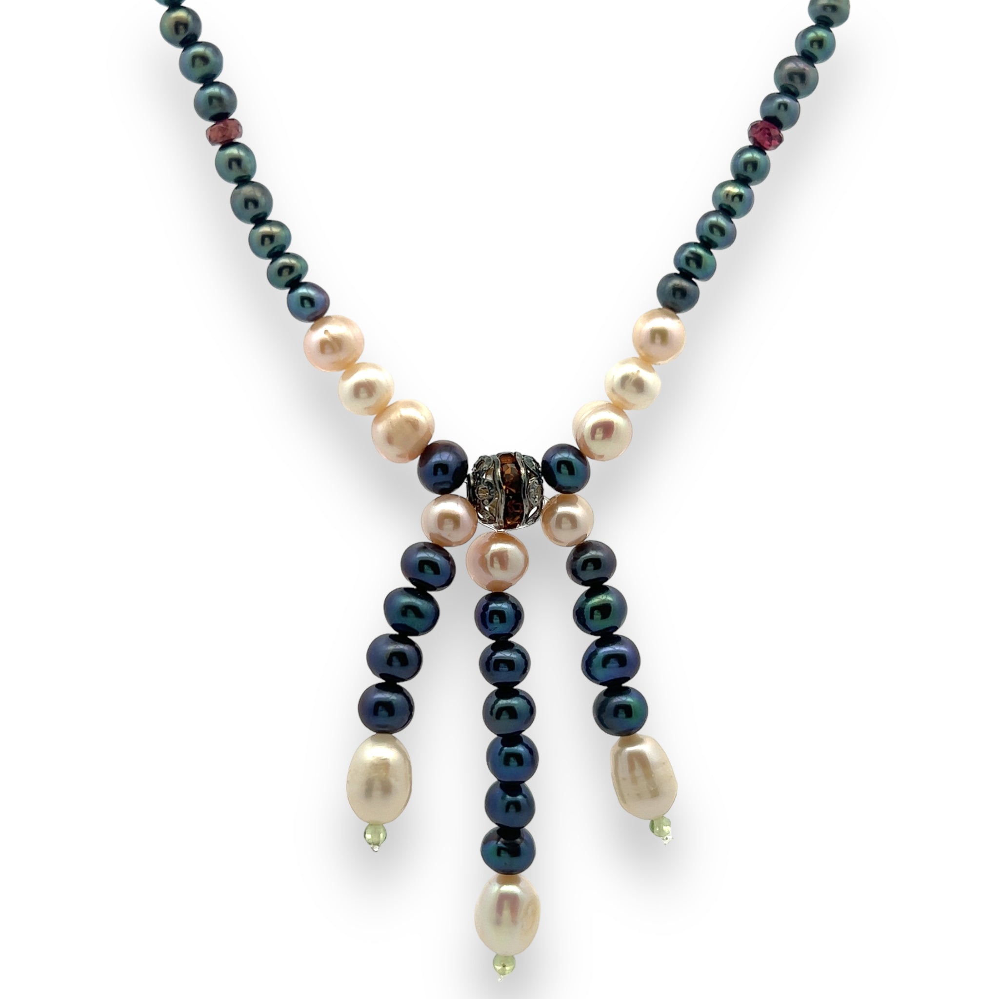 Natural Handmade Necklace 16"-18" Tourmaline Pearls Gemstone Beads Jewellery