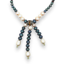 Natural Multi Tourmaline Pearl Peridot Birthstone Necklace Jewelry