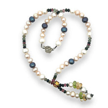 Natural Multi Tourmaline & Pearl Citrine Peridot Birthstone Necklace