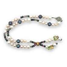 Natural Multi Tourmaline Pearl Peridot Citrine Beads Necklace