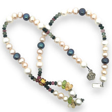 Natural Multi Tourmaline & Pearl Citrine Peridot Birthstone Necklace