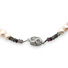 Natural Multi Tourmaline Pearl Citrine Peridot Multi Colored Gemstone Necklace