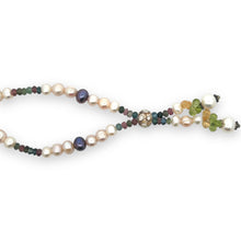 Natural Multi Tourmaline Pearl Citrine Peridot Multi Colored Gemstone Necklace
