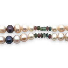 Natural Multi Tourmaline Pearl Citrine Peridot Multi Colored Gemstone Necklace