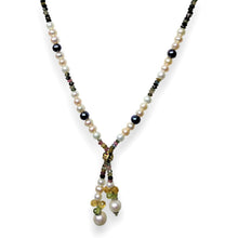 Natural Multi Tourmaline Pearl Citrine Peridot Birth Necklace Jewelry