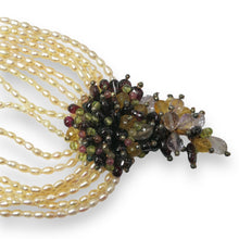 Natural  Peridot, Pearl, Citrine, Amethyst, Garnet Gemstone Necklace