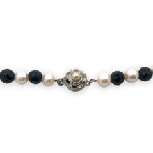 Natural Tourmaline & Pearl Round 7mm Gemstone Handmade Necklace