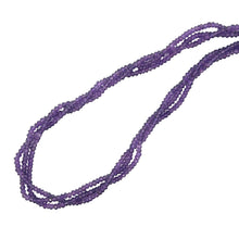 Natural Amethyst Rondelle Facet Cut Beads Gemstone Twisted Necklace