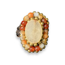 Handmade Ring Agate Oval Gemstone Woven Wax Cord Adjustable Jewelry