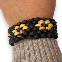 Handmade Black Coconut Shell Band Stretchable Eco-Friendly Bracelet