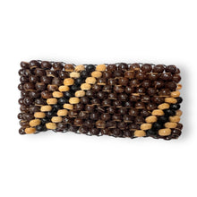 Handmade Brown Coconut Shell Flower Carved Bracelet Stretchable Eco-Friendly Band