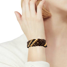 Handmade Natural Coconut Shell 1.5” Bracelet Stretchable Eco-Friendly Band