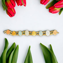 Handmade Natural Gemstone Oval Linked Bracelet 7 Inch Artisan Design Wristband