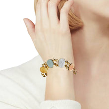 Handmade Natural Gemstone Oval Linked Bracelet 7 Inch Artisan Design Wristband