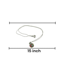 Colorful Rhinestone Ball Pendant Beaded Chain Necklace – Vibrant Sparkle Fashion Accessory