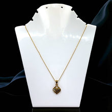 Heart Pendant Necklace Warm Yellow Tone Plated with White Rhinestone – Chic Romantic Jewelry