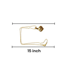 Heart Pendant Necklace Warm Yellow Tone Plated with White Rhinestone – Chic Romantic Jewelry