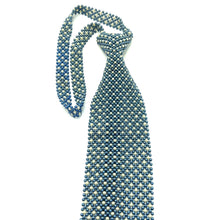 Handcrafted Pearl Tie Hues of Blue White Unique Neckwear