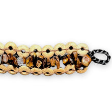 Handmade Brown Coconut Shell Beads Tiger's eye Bracelet 7 Inch Artisan Design Wristband