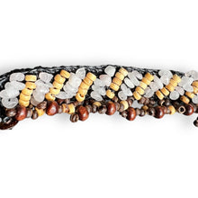 Handmade Brown Coconut Shell Rose Quartz Bracelet 7 Inch Artisan Design Wristband