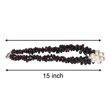 Natural Garnet Drop & Pearl Oval Gems Handmade Necklace