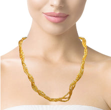 Natural Citrine Rondelle Facet Cut Beads Gemstone Twisted Necklace