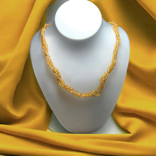 Natural Citrine Rondelle Facet Cut Beads Gemstone Twisted Necklace