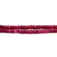 Natural Ruby Rondelle Facet Cut Beads Gemstone Necklace