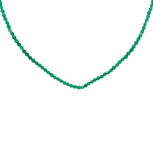Natural Green Onyx Hexagon Facet Cut Semiprecious Necklace