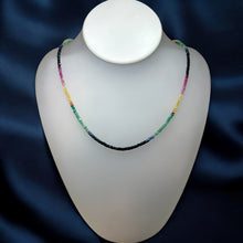Natural Ruby / Emerald / Sapphire Multi Rondelle Facet Cut Beads Necklace