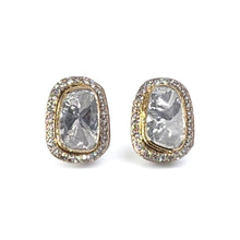 14K Yellow Gold Diamond Polki Earrings – Traditional Design with Jadau-Inspired Elegance - JEWELNJOY