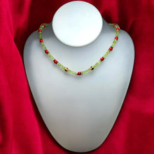Natural Peridot & Coral Stylish Handmade Necklace