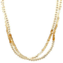 Natural Citrine & Pearl Elegant Gemstone Handmade Necklace