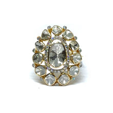 14K Yellow Gold Diamond Polki Ring – Classic Kundan Style Inspired by Traditional Indian Jewelry - JEWELNJOY
