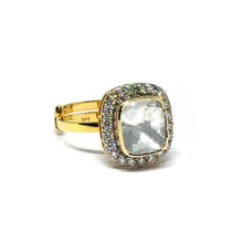 14K Yellow Gold Diamond Polki Ring – Refined Occasion Wear with Regal Indian Detailing - JEWELNJOY