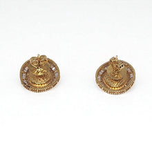 14K Yellow Gold Diamond Polki Earrings – Lightweight Design with Timeless Indian Character - JEWELNJOY