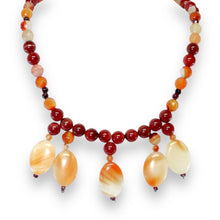 Natural Carnelian Ball Semiprecious Gemstone Necklace