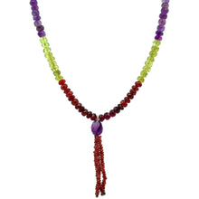 Amethyst Natural, Peridot, Garnet, Spessartite, and Citrine Necklace