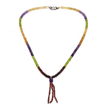 Amethyst Natural, Peridot, Garnet, Spessartite, and Citrine Necklace